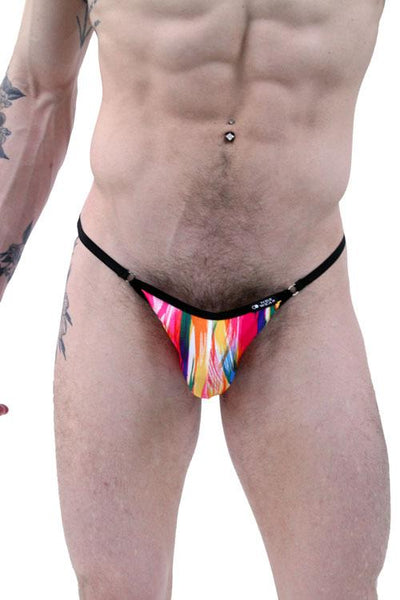 Men's Painted Brush Stroke Print G-String Thong - By NDS Wear