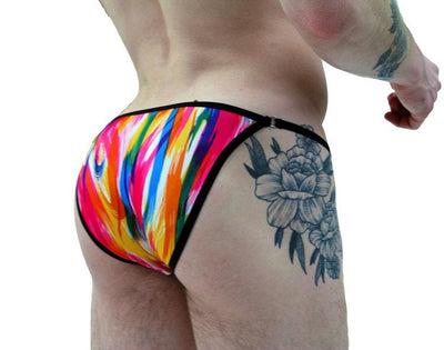 Men's Painted Brush Stroke Print G-String Thong - By NDS Wear
