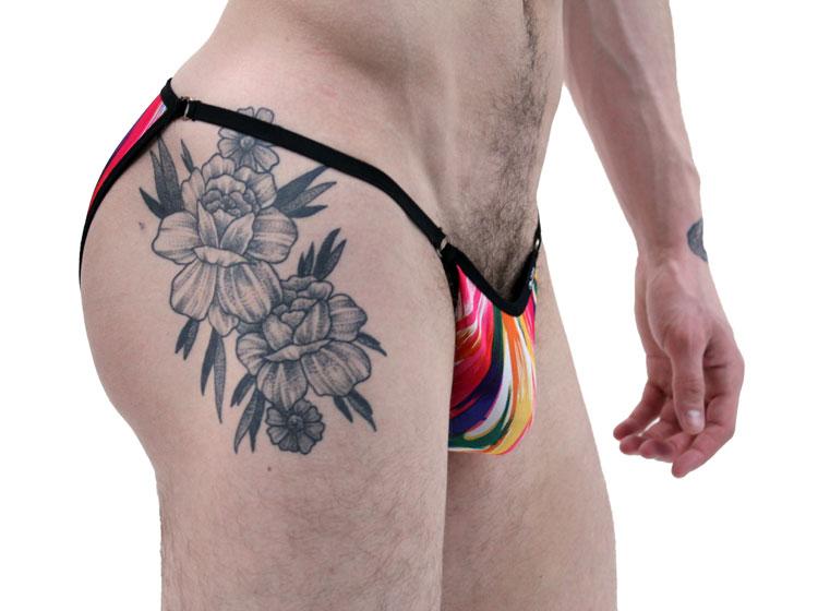 Mens Brush Stroke Art String Bikini Brief Underwear by NDS Wear