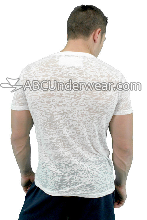 Mens Burnout V Neck T-Shirt - BLOWOUT SALE! - ABC Underwear
