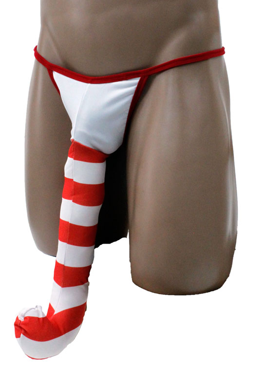 Men's Candy Cane G-String - Christmas Holiday Print - ABC Underwear Men's Candy Cane G-String - Christmas Holiday Print - ABC Underwear