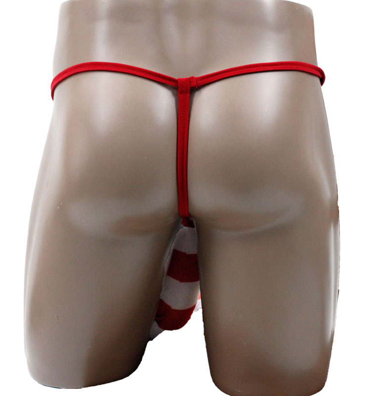 Men's Candy Cane G-String - Christmas Holiday Print - ABC Underwear Men's Candy Cane G-String - Christmas Holiday Print - ABC Underwear