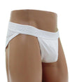 Mens Classic Flat Front String Bikini Brief Underwear - White - BLOWOUT SALE!