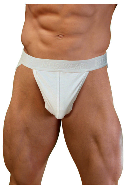 Mens Classic Flat Front String Bikini Brief Underwear - White - Closeout-NDS Wear-ABC Underwear