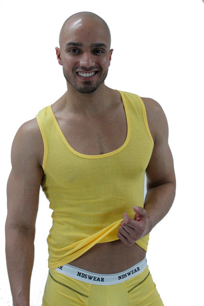 Mens Cotton Mesh Fitted Tank Top by NDS Wear - Clearance-NDS Wear-ABC Underwear
