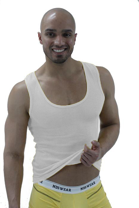 Mens Sexy Tank Top Fishnet Shirt Muscle Sheer Undershirt Workout