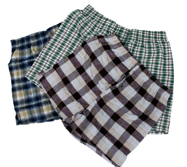 Mens Flannel Boxer Shorts Closeout ABC Underwear