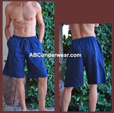 Men's Fleece Long Gym Shorts-ABC Underwear-ABC Underwear
