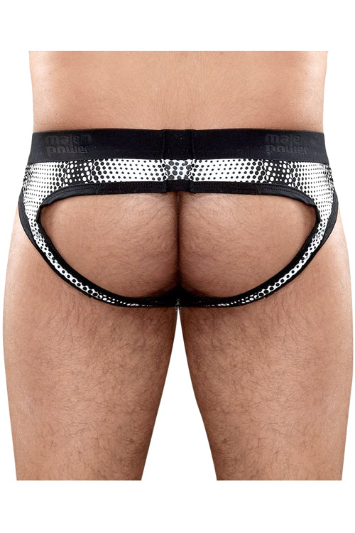 Mens Geometric Dot Backless Jock Brief Underwear- Closeout