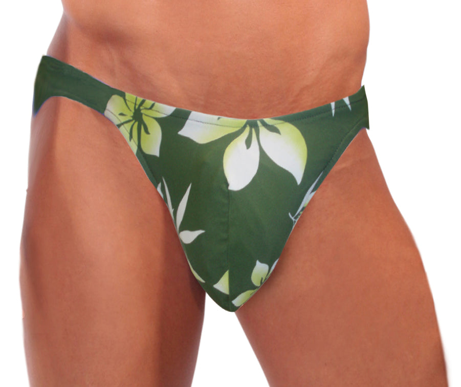 Men's Green Leaf Bikini Swimsuit -Closeout