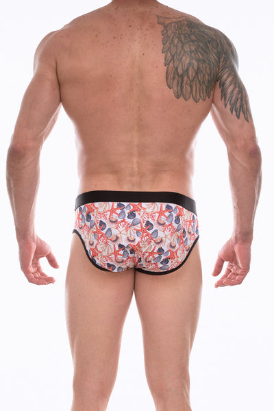 Men's High Slip Brief Underwear Featuring Seashell Design - By NDS Wear-NDS Wear-ABC Underwear