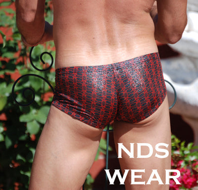 Mens Hot Shimmer Red Night Short - BLOWOUT SALE!