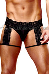 Mens Lace Sheer G-String Garter Underwear-Male Power-ABC Underwear