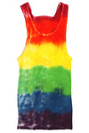 Mens Rainbow Tank Top Deep Cut Tie Dye Tank for Men - BLOWOUT SALE!