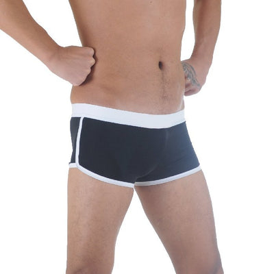 Mens Retro Runner Trunk Underwear - Black-NEPTIO-ABC Underwear