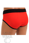 Mens Ribbed Pouch Brief - Red and Black - BLOWOUT SALE!