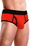 Mens Ribbed Pouch Brief - Red and Black - BLOWOUT SALE!