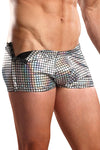 Men's Rip-Off Holographic Disco Square Shorts -Silver -Closeout-Male Power-ABC Underwear