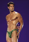 Mens Swimsuit Bikini Lime Flame XL Clearance-Male Power-ABC Underwear