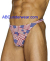 Men's Thong with Flag Design-Male Power-ABC Underwear