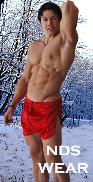 Mens Velvet Side Split Shorts