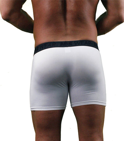 Mens White Boxer Briefs Polyester Underwear By NDS Wear - BLOWOUT SALE!