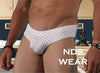 Men's White With Pink Dots Brief - BLOWOUT SALE!