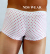 Men's White With Pink Dots Short Trunk-ABCunderwear.com-ABC Underwear