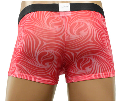 Men's Wild Red Stripes Sheer Trunk-NEPTIO-ABC Underwear