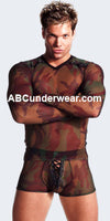 Mesh Camouflage Lace-Up Boxer Brief-zakk-ABC Underwear