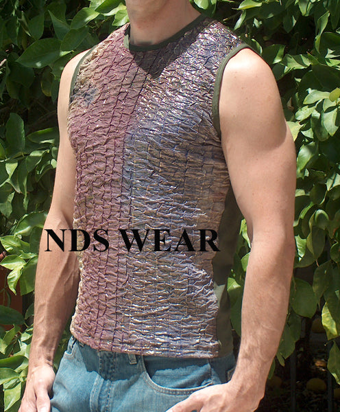 Metallic Foil Muscle Shirt- Clearance