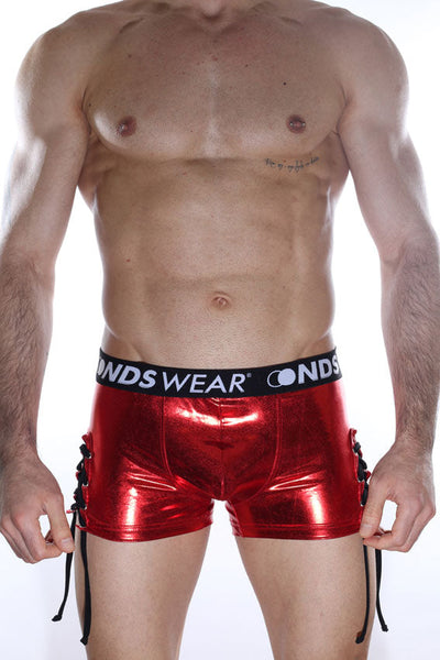 Metallic Look Tie-side Mens Shorts-NDS Wear-ABC Underwear