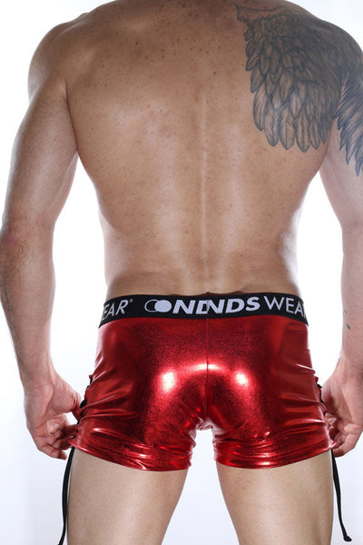 Metallic Look Tie-side Mens Shorts-NDS Wear-ABC Underwear