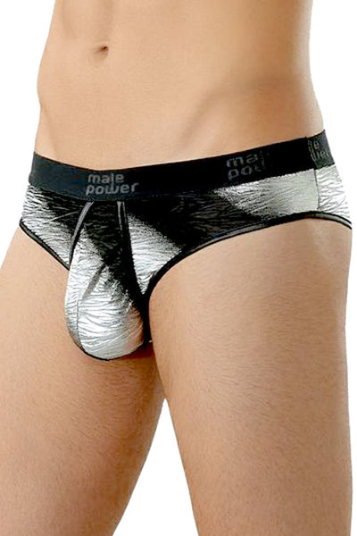 Metallic Streak Textured Mens Pouch Brief Underwear-Male Power-ABC Underwear