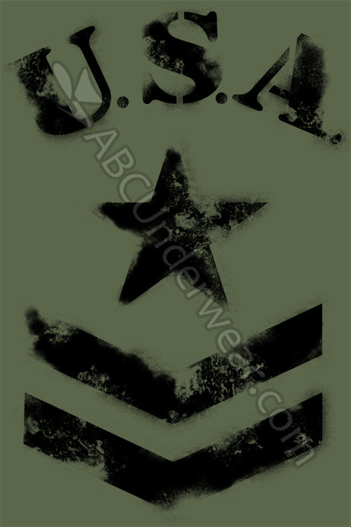 Military Star Logo Faux Stenciled Shirt