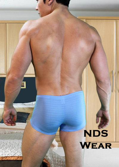 NDS Sheer Stripe Men's Blue Boxer Clearance-NDS Wear-ABC Underwear