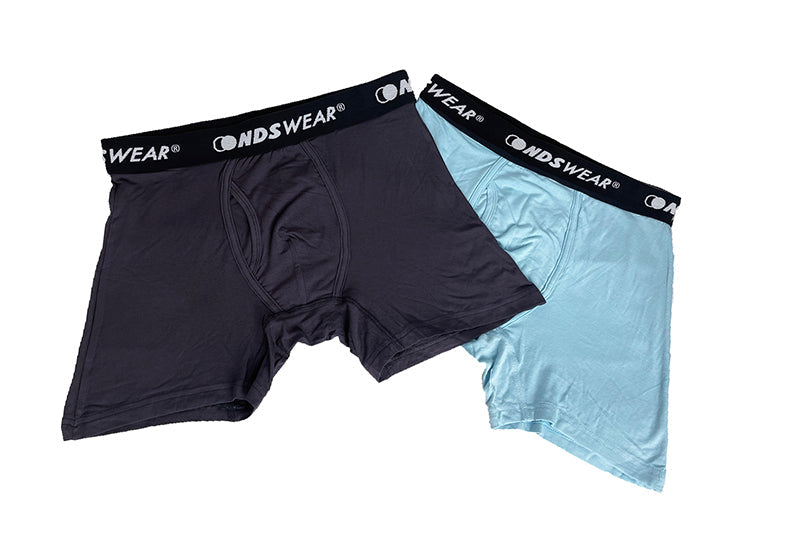 NDS Wear Bamboo Boxer Brief Underwear for Men 2 Pack Blue-Black - ABC  Underwear