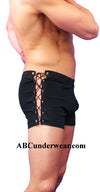 NDS Wear Black Side Lace-up Short -Sexy Shorts for Men-NDS Wear-ABC Underwear