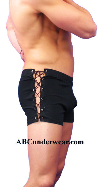 NDS Wear Black Side Lace-up Short -Sexy Shorts for Men-NDS Wear-ABC Underwear
