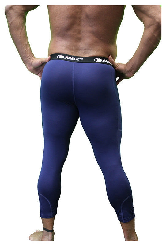 NDS Wear Men's 3/4 Compression Active Tights Color Navy