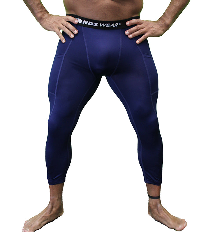 NDS Wear Men's 3/4 Compression Active Tights Color Navy