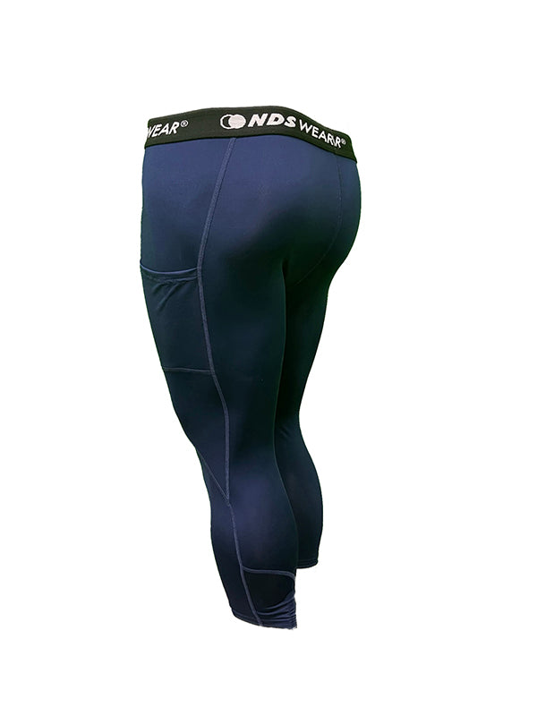 NDS Wear Men's 3/4 Compression Active Tights Color Navy
