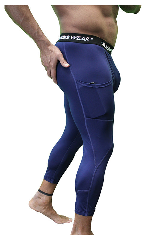 NDS Wear Men's 3/4 Compression Active Tights Color Navy
