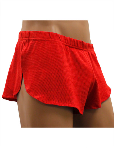 NDS Wear Mens Cotton Mesh Side Split Short Red-NDS Wear-ABC Underwear