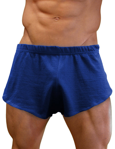 NDS Wear Mens Cotton Mesh Side Split Short Royal Blue-NDS Wear-ABC Underwear