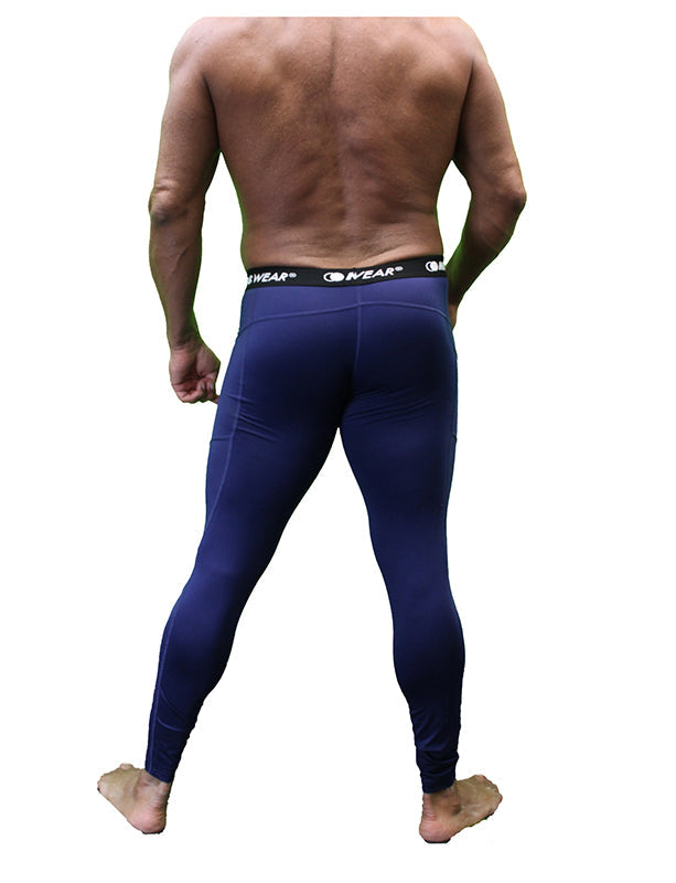 NDS Wear Men's Full Compression Tights Athletic Sport Pant Navy