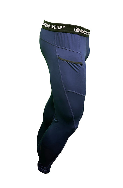 NDS Wear Men's Full Compression Tights Athletic Sport Pant Navy