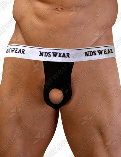 NDS Wear Open Suspensory Stretch Cotton Jock Strap Black - BLOWOUT SALE!