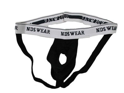 NDS Wear Open Suspensory Stretch Cotton Jock Strap Black - BLOWOUT SALE!