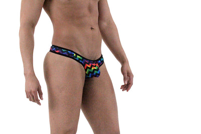 NDS Wear presents the sophisticated Mens Arcoiris Geo Print Thong-NDS Wear-ABC Underwear